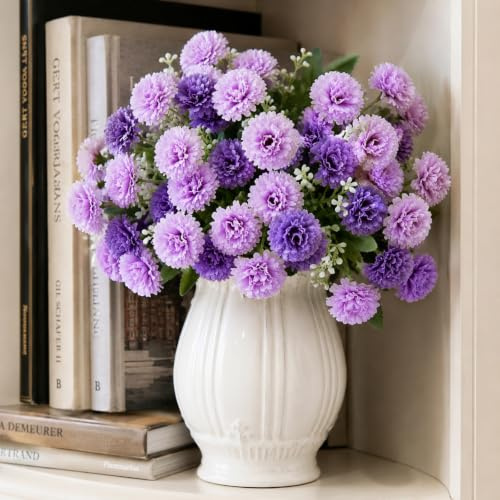 astylishome Artificial Flowers Purple Fake Flowers 35cm Real Touch Silk Faux Lilac Flowers Bouquets for Wedding Bridal Home Floral Arrangements Office Table Centerpieces Decor F3437