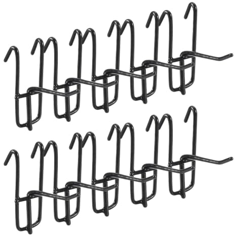 10 Eisen Gitterwandhaken 15 cm Schwarz Displayhaken für Platten