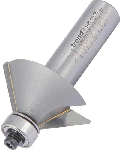 Trend Professional Guided Chamfer Cutter, 45-Degree, 1/2 Inch Shank, 35.1mm Cut Diameter & 12mm Cut Length, Tungsten Carbide Tipped, 46/360X1/2TC