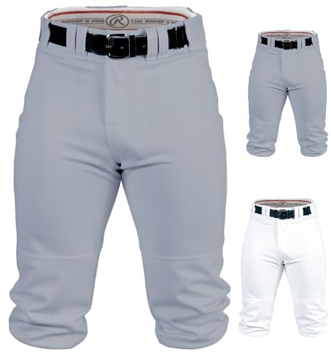 Rawlings mens PRO 150 Series Baseball Pants | Knicker Fit | Adult Sizes | Solid | Multiple Colors Grey, Large