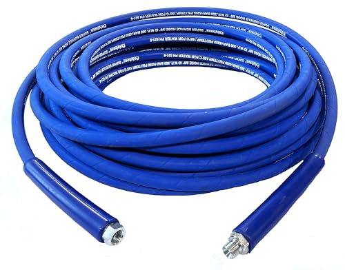 Polyhose Blue Jet Wash Hose 3/8 BSP End Fittings Male x Female, Complete Assembly - 10m Long - 300 Bar Pressure