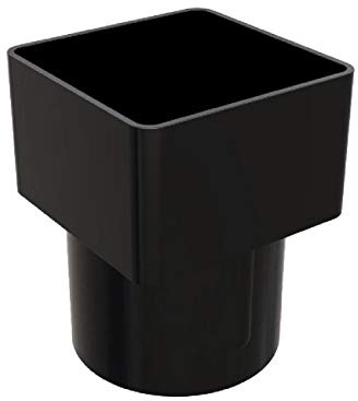 Freeflow Black Square to Round Downpipe Adaptor Connector, Rain Water Systems