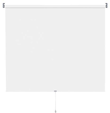 deko-raumshop Verdunkelungsrollo Springrollo Mittelzugrollo Rollo Breite 60 bis 200 cm Stoff lichtundurchlässig verdunkelnd abdunkelnd Fenster Sonnenschutz Hitzeschutz (120 x 180 cm, Weiß)