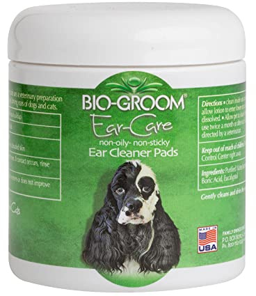 Bio-Groom Ear Care Pads - Reinigungspads für Katzen und Hundeohren - Reinigt den Gehörgang - Entfernt Gerüche - Ohne klebrige Rückstände - 25 Pads
