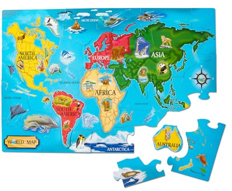 Melissa & Doug Weltkartenbodenpuzzle - FSC zertifizierte