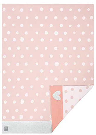 Lässig 1542005784 Baby Krabbeldecke Strickdecke Spieldecke Schmusedecke Kuscheldecke GOTS zertifiziert weich/Baby Blanket Lela, rosa, 330 g