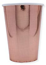 Lot de 8 verres Wavy Rose Gold en papier