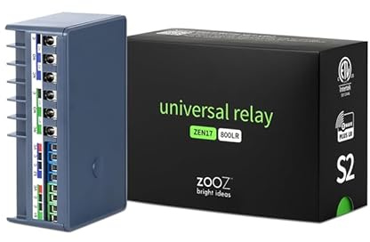 Zooz Z-Wave Long Range Relay ZEN17 800LR for Awnings, Garage Doors, Sprinklers, and more | 2 x NO-C-NC Relays (20A, 10A) | Hub Required (Compatible with Z-Box, Home Assistant, and Hubitat)