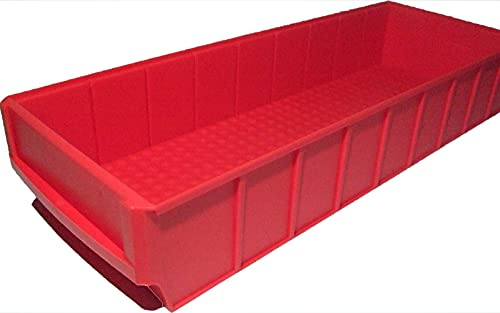 12 Industrieboxen 300x183x81mm rot Stapelboxen Lagerbehälter Schütte Regalkästen Lagerbox stapelbar Made in Germany