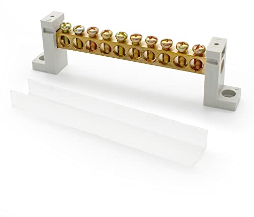 SRJQXH 10-Hole Terminal Barrier Block, Terminal Connectors Blocks Made of High-Purity Copper, Electric Wire Connectors Strips Mainly Used for Home, Car and Ship Line Connection