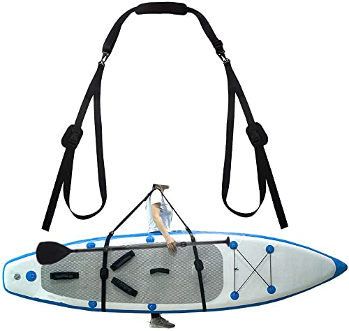 Tracolla per SUP, morbida tracolla per kayak, lunghezza regolabile con accessori in metallo per il trasporto di canoa paddle board