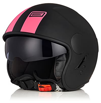 ORIGINE Casco Jet Moto Casco Scooter Moto Abierto con Visera Homologado ECE