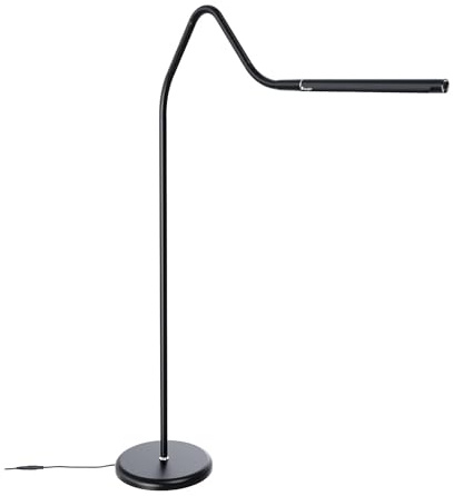 Electra™ Modern LED Floor Lamp with 3 Color Temperatures (Daylight, Cool Light, Warm Light), Anti-Glare Shade, Adjustable Brightness/95+ CRI/Flexible Arm & Rotating Shade (2500 Lux, 800 Lumens, Black)