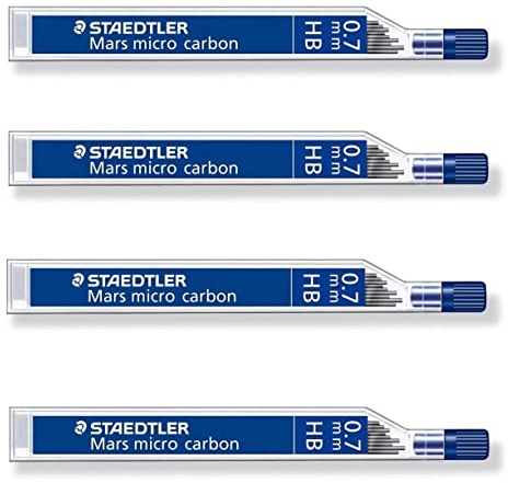 STAEDTLER Mars Micro Carbon 250 0.7mm HB - Pencil Lead Refills - 4 Tubes/Packs (48 Leads) HB