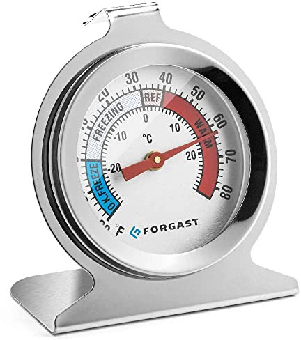 Forgast Termometro da Forno con Sonda, Termometro Analogico per Arrosto Griglia Barbecue Carne Bistecca Pesce, Termometro Cucina, Acciaio Inox, da 50 a 300 ºC, Dimensioni 7,4x6,2x3,5 cm