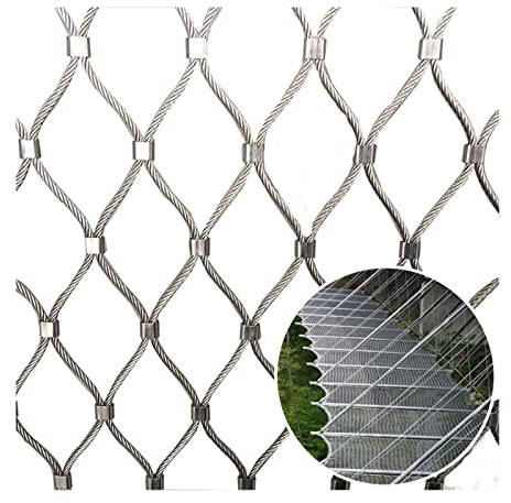 ZXHKZDX 304 Edelstahl-Seilnetz, Balkon Begrenzung Dekor Schutz Zaun, Absturzsicherung In Großer Höhe Sicherheitsnetz Für Fußballplatz Garten (Farbe : 20cm, Größe : 2x10m)