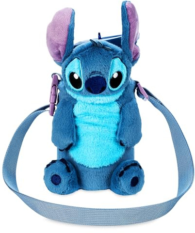 Disney Store Official Stitch Water Bottle with Plush Carrier, Housewarming Gifts For Men, Women, and Kids