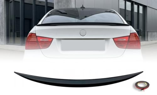 MpTuned Heckspoiler passend für 3er E90 Limousine 2004–2013, Spoiler Lippe Kofferraum Performance Stil, ABS Kunststoff, Schwarz Glänzend, Sport Design, Einfache Installation
