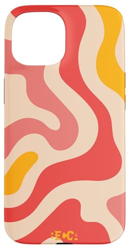 Retro Liquid Swirl Groovy Abstraktes Muster Wave Red Phone Hülle für iPhone 15