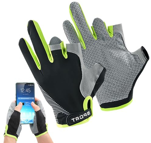 Dünne Fahrradhandschuhe, Angelhandschuhe, Eisseide, rutschfest, Trainingshandschuhe, verstellbarer UV-Schutz, Touchscreen-Reithandschuhe für Männer und Frauen