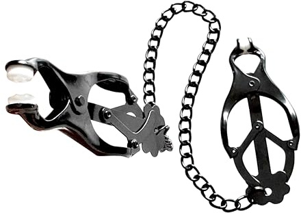 BDSM Metall Nippelklammern Nippelklemmen Clover Clamps mit Kette, Schwarz | Nippelklemmen, Brustklammern, Brustklemmen, Bondage