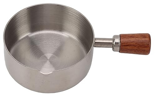 Saucières, saucières en acier inoxydable, mini casserole, casserole avec poignée, casserole ronde, casserole avec bec verseur (125ml)