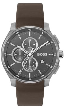 BOSS Chronograph Quarz Uhr für Herren Kollektion Peak 2.0 mit Edelstahl- oder Lederarmband