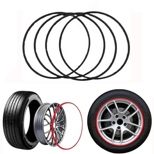 Tira Protectora De Llanta De Coche,4 Protectores De Borde De Rueda Exterior Automotriz,Embellecedor Adhesivo De Protección De Cubo De Rueda De 17-22 Pulgadas,Cubierta De Anillo Protector De Neumático