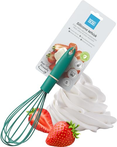 Large Silicone Lagoon Blue Whipping Whisk - Dishwasher Safe, Heat Resistant (260°C/500°F), Non-Scratch Balloon Head