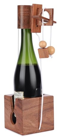Ajuny Juego De Rompecabezas De Madera para Botella De Vino para Adultos 4