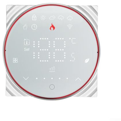 Termostato inteligente de calefacción, termostato de pared inteligente WiFi, control de voz, para calefacción eléctrica/caldera de gas, ahorra energía (cuadrado blanco-GA)