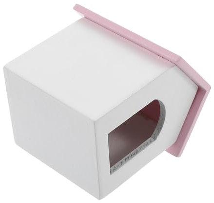 ERINGOGO DIY Miniatur-puppenhaus Mit Pinkem Dach Und Hundehütte Unvollendetes Holzmodell Für Kreative Mini-szenen Im Puppenhaus Maßstab Vielseitige Dekoration Für Wohnräume