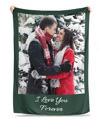 JoyJot Personalisierte Decke mit Foto für Paare/Erwachsene/Freundin/Freund/Männer/Frauen.Personalisierte Geschenke zum Valentinstag/Geburtstage Feiern.