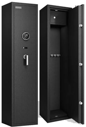 Armoire Forte pour Armes Longues Antivol et Antis-effraction Acier Laminé À Froid Armoire a Fusil Coffre-Fort À Empreintes Digitales et Mot de Passe pour Armes À Feu Peut Stocker des Armes
