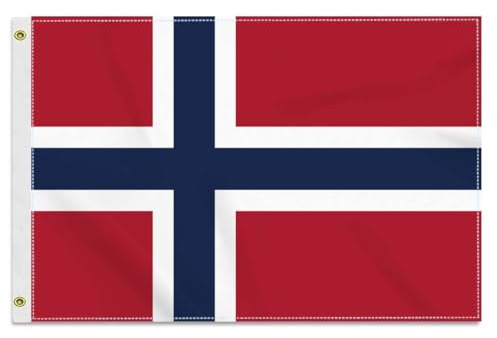 Wnzig 30×45 CM Norwegen Flagge, 1×1.5 FT Klein 150D Norwegisch banner,Strapazierfähige Doube-Seitendruck Dekor Messingösen Tiny Norway