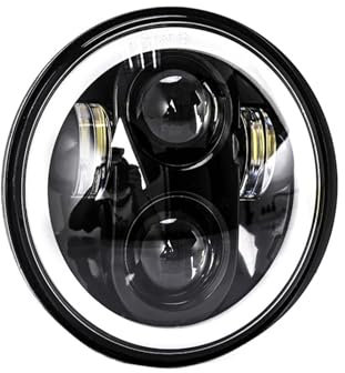 DKPMWD Fari Anteriori per Moto Faro Anteriore A LED da 5,75 Pollici per Moto Faro Anteriore Rotondo da 5-3/4 per Moto Faro Motociclo(M002)