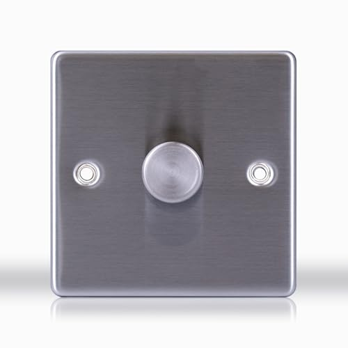 Status Single Wall Dimmer Switch, Stainless Steel, 1 Way, 250w, Pack of 1 (SSS1G1W250WDS4)