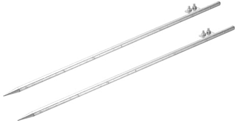 sourcing map 2 Pcs Ground Rod Hot Galvanized Grounding Pin 3.3ft Straight Welding Plate Double Hole Grounding Stake for Antenna Satellite Dish Electric Fence