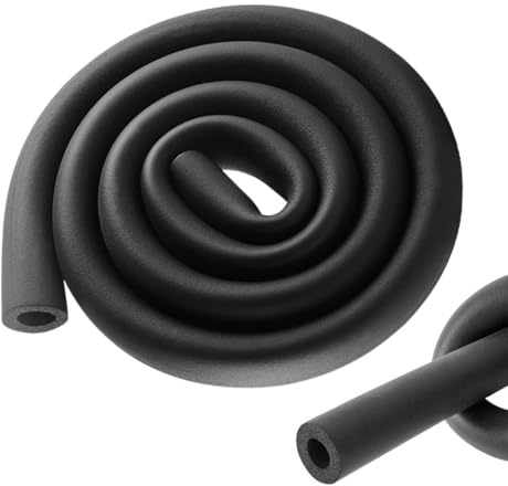 Yuragim Isolamento dei tubi, in schiuma, isolamento dei tubi, lunghezza 1,8 m, spessore 9 mm, diametro del tubo: 16 mm, isolamento dei tubi, colore nero, per riscaldamento sanitario, tubo di rame, per