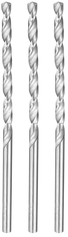 sourcing map 3pcs Twist Drill Bit 5mm Dia 130mm (5.12) Extra Long High-Speed Steel Spiral Jobber Drill Bits Fully Ground Drilling Tools for Wood Plastic Aluminum Thin Metal Sheet