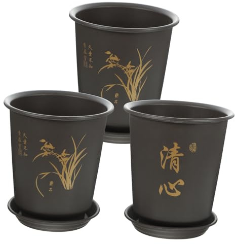 TOYANDONA 3juegos Macetas Plásticas para Orquídeas Unidades Soporte Jardineras Transpirable