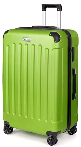 TANTOMI Koffer Groß, 28 Zoll Hartschalenkoffer, Trolley, Leichter ABS-Rollkoffer, Reisekoffer mit 4×360°-Rollen, 3-Stelliges Zahlenschloss (Grün, 95L)