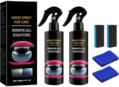 2 st Peachloft bilspray,Nano repborttagningsspray för bil,Nano keramisk beläggning för bilpolering,Snabb reparation av repor, långvarigt skydd