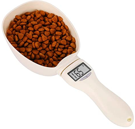 Pet Food Measuring Scoop Scale, Maximum 250ml Detachable Measuring Scoop Adjustable Weighing Spoons Digital Food Spoon Scales for Dog Cat Electronic Kitchen Foods Scale for Tea Milk Coffee