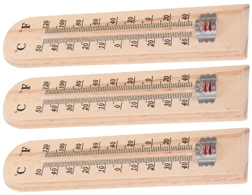 Hohopeti Termometro da Parete in Materiale Sintetico Khaki 3 Pezzi per Misurazione Accurata della Temperatura in Ambienti Agricoli e Sauna Design Classico e Appendibile