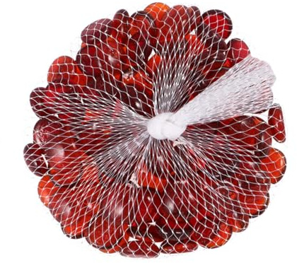 SHINEOFI Rote Transparente Flachperlen 500g aus Glas für Vase und Aquarium | Dekorative Bastelperlen für Selbstgemacht Projekte, 17–20mm, 1 Satz mit 100 Stück
