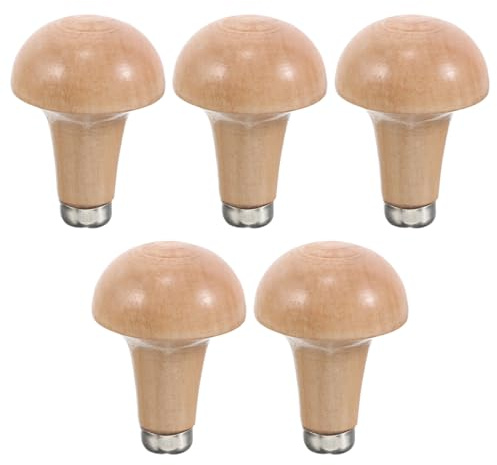 ORFOFE Manici per Bulino in Legno Impugnatura Ergonomica Spessa per Utensili Manuali di Lavorazione Legno, Manici Ricambio per Lime e Bulini, Kit da 5 Pezzi per Incisione e Intaglio