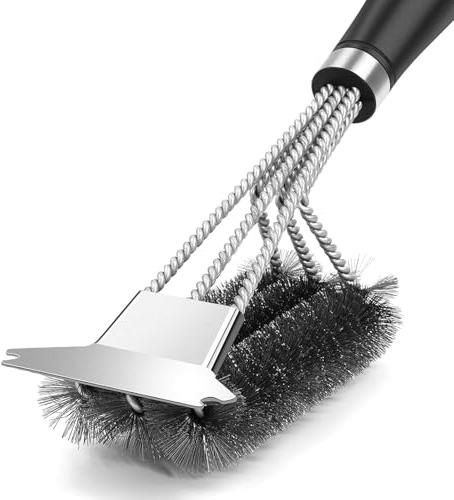 Grillbürste Für Gussrost Edelstahl, Grill Bürste Grill Zubehör Dichte Edelstahlborsten für Gasgrill, Holzkohlegrill, Kugelgrill