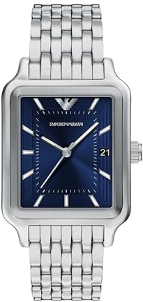 Emporio Armani Herren 36MM Silberfarbene Edelstahl Uhr, AR11754