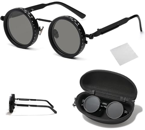 CHENBOOW Gafas de Sol Redondas,Gafas de Sol Polarizadas,Gafas Polarizadas,1-9 Filtro ND Ajustable,Protección UV,Antideslumbrante,para Hombres y Mujeres,Conducción,Pesca,Senderismo
